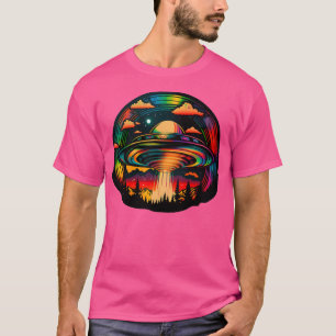 Psychedelic Trippy Rainbow Rave Ufo Art T-Shirt