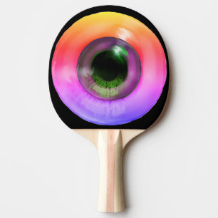 Psychedelic Trippy Weird Hippie Funky Eye Ping Pong Paddle