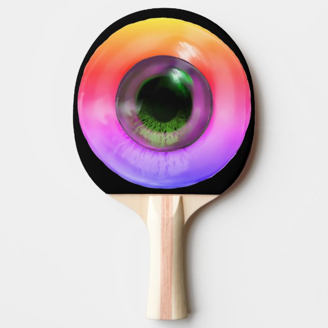 Psychedelic Trippy Weird Hippie Funky Eye Ping Pong Paddle (Front)