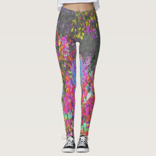 Psychedelic Tropical Festival Garden Sunrise Leggings