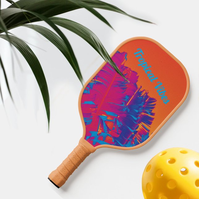 Psychedelic Tropical Vibes Palm Trees Multi Colour Pickleball Paddle (Creator Uploaded)