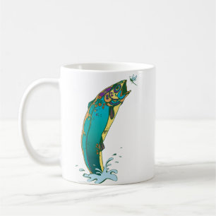Psychedelic Trout Fishing Coffee Mug