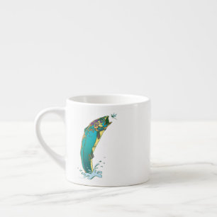 Psychedelic Trout Fishing Espresso Cup