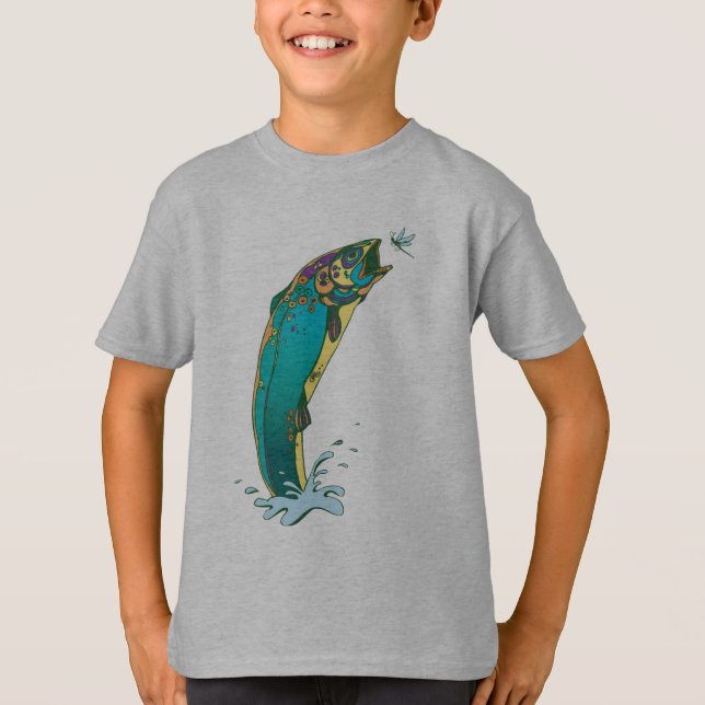 Psychedelic Trout Fishing T-Shirt (Front)
