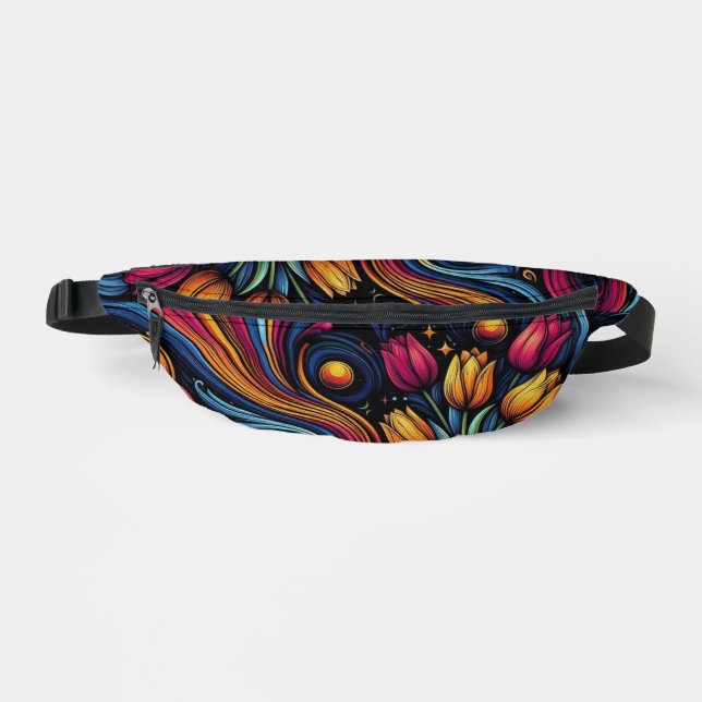 Psychedelic Tulips Bum Bags (Front)