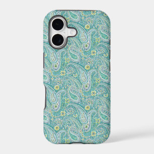 Psychedelic Turquoise Paisley Pattern iPhone 5 Cas