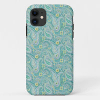 Psychedelic Turquoise Paisley Pattern iPhone 5 Cas