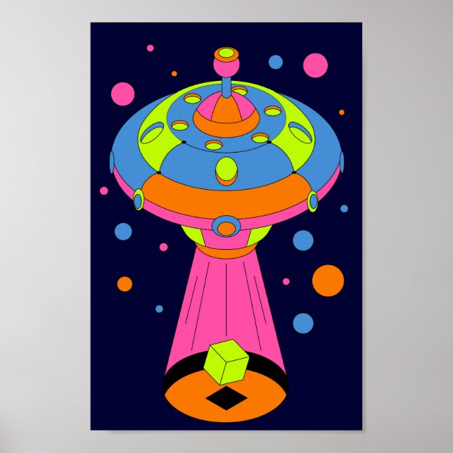 Psychedelic UFO Abduction Poster (Front)