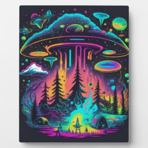 Psychedelic UFO Fantasy Art Plaque