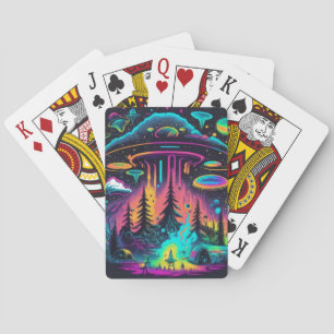 Psychedelic UFO Fantasy Art Playing Cards