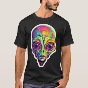 Psychedelic Ufo Multicolored Alien Rainbow Alien T-Shirt