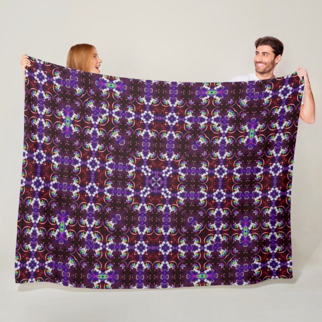 Psychedelic Unicorn Mandala Silk Pattern Quilt Fleece Blanket (In Situ)