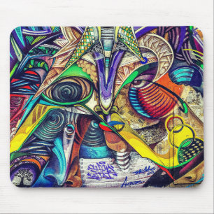Psychedelic Urban Graffiti Mouse Pad