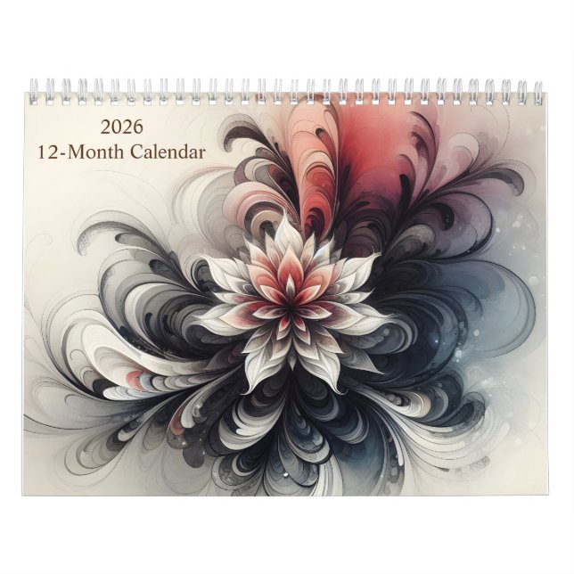 Psychedelic Vibrant Watercolor Abstract Art 2026 Calendar (Cover)