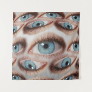 Psychedelic Vision: Abstract Eye Illusion Tapestry