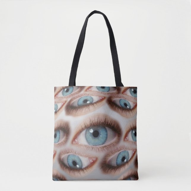 Psychedelic Vision: Abstract Eye Illusion Tote Bag (Front)