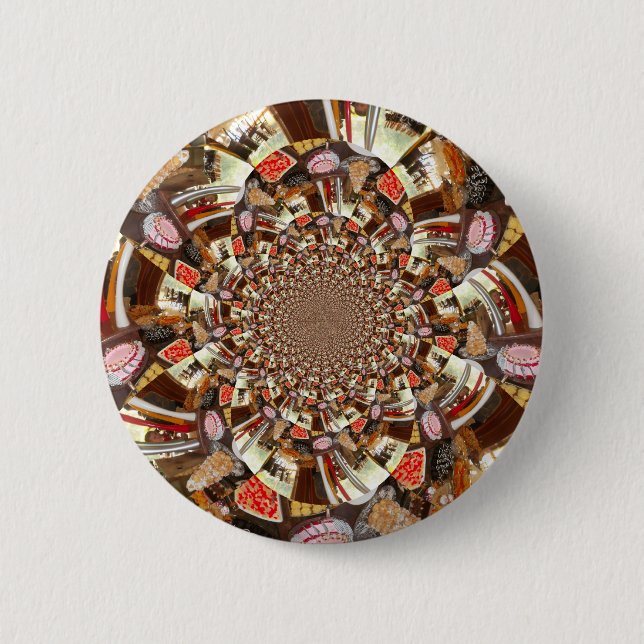 Psychedelic Vision of Brown Hues 6 Cm Round Badge (Front)