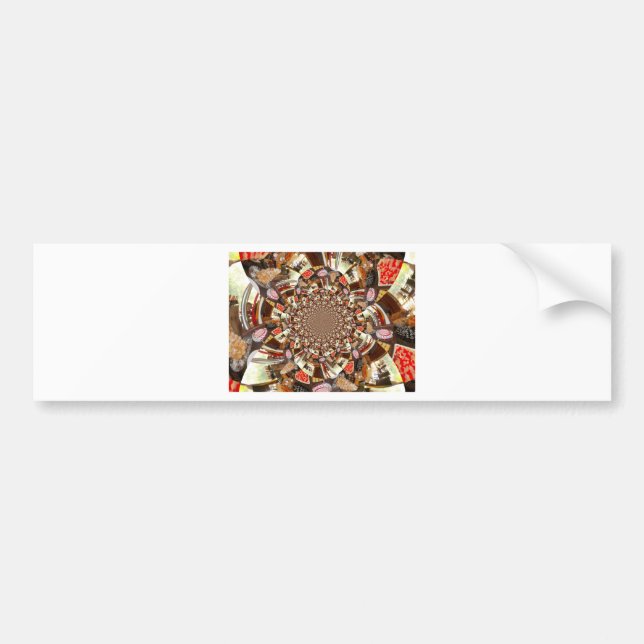 Psychedelic Vision of Brown Hues Bumper Sticker (Front)