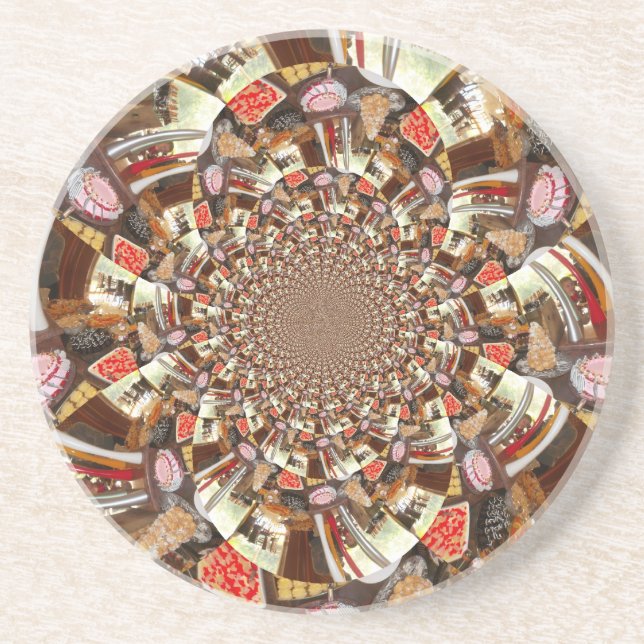 Psychedelic Vision of Brown Hues Coaster (Front)