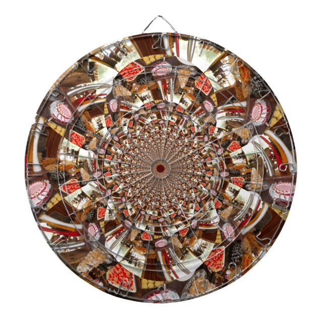 Psychedelic Vision of Brown Hues Dartboard (Front)