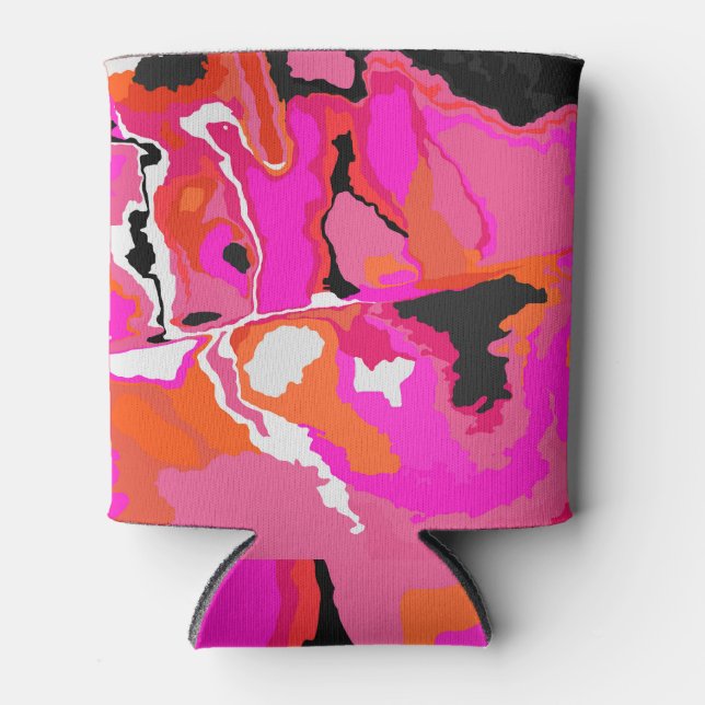 Psychedelic Vivid: Neon Digital Art. Can Cooler (Front)