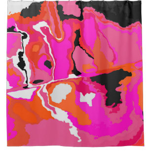 Psychedelic Vivid: Neon Digital Art. Shower Curtain