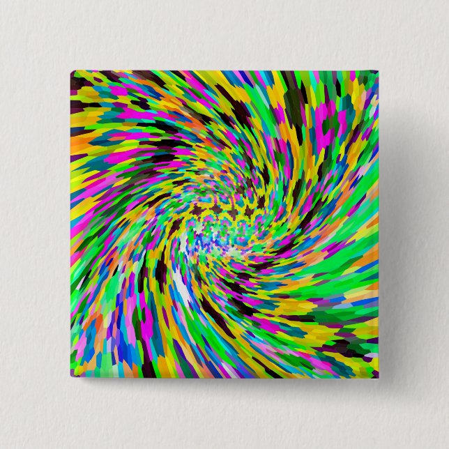 Psychedelic vortex 15 cm square badge (Front)