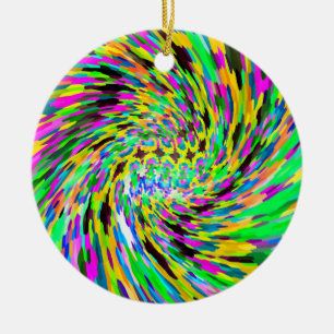 Psychedelic vortex ceramic tree decoration