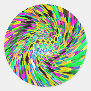 Psychedelic vortex classic round sticker