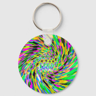 Psychedelic vortex key ring