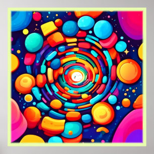Psychedelic Vortex of Colour Poster