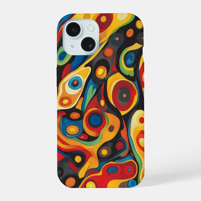 Psychedelic Warm Colours iPhone 15 Case (Back)