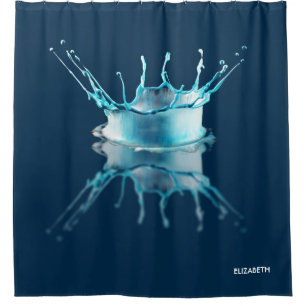 Psychedelic Water Droplet Crown With Reflection Shower Curtain