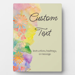 Psychedelic Watercolor Wildflower Plaque