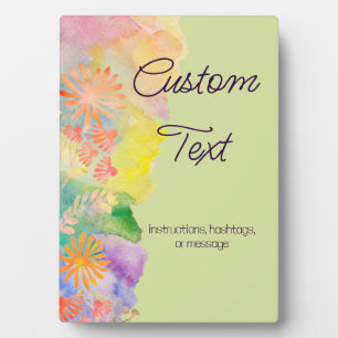 Psychedelic Watercolor Wildflower Plaque