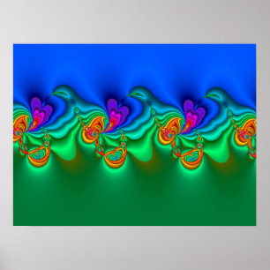 Psychedelic Wave Fractal Poster
