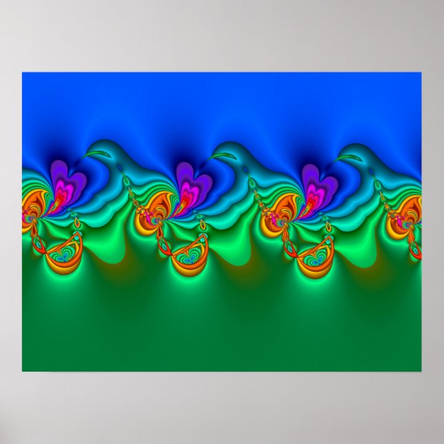 Psychedelic Wave Fractal Poster (Front)