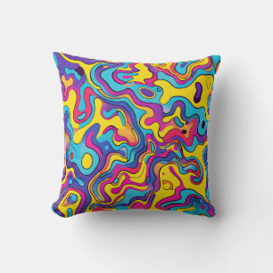 Psychedelic Waves Cushion