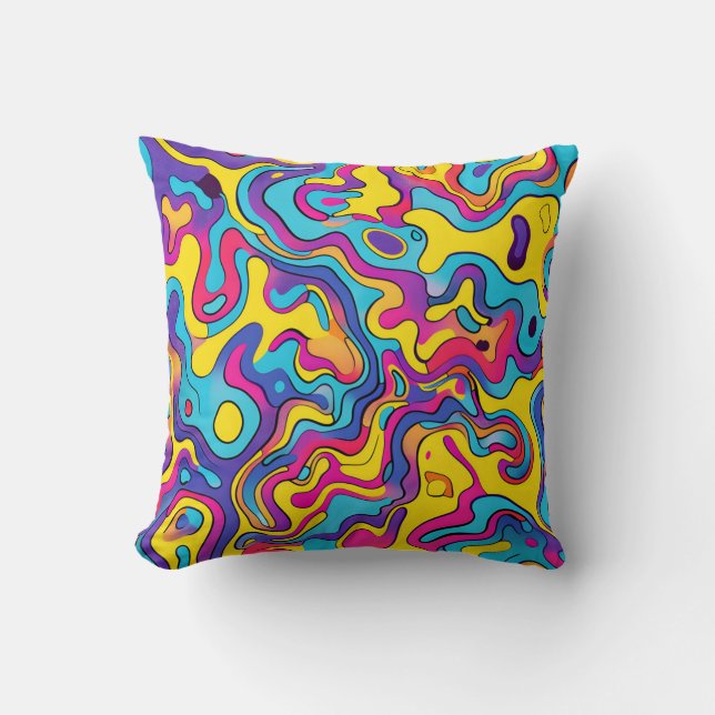 Psychedelic Waves Cushion (Front)