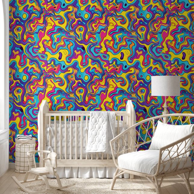 Psychedelic Waves Wallpaper (Kids)