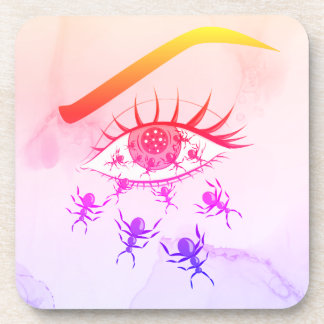 Psychedelic Weird Trippy Hippie Horror Coaster