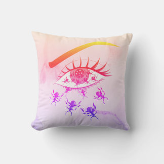 Psychedelic Weird Trippy Hippie Horror Cushion
