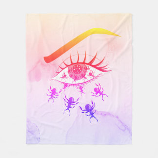 Psychedelic Weird Trippy Hippie Horror Fleece Blanket