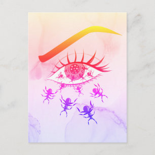 Psychedelic Weird Trippy Hippie Horror Postcard