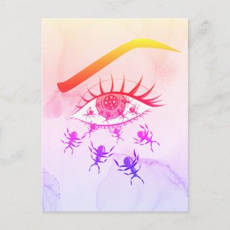 Psychedelic Weird Trippy Hippie Horror Postcard