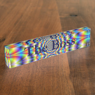 Psychedelic Wheel Desk Nameplate