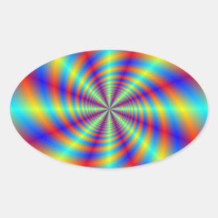 Psychedelic Whirl  Oval Sticker