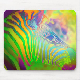 Psychedelic Wild Life Zebra Mouse Mat