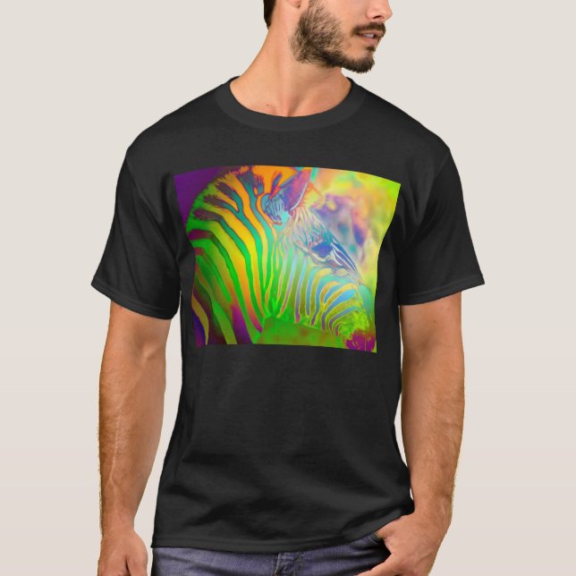 Psychedelic Wild Life Zebra T-Shirt (Front)