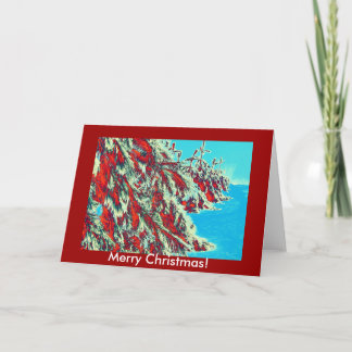 psychedelic winter landscape holiday card